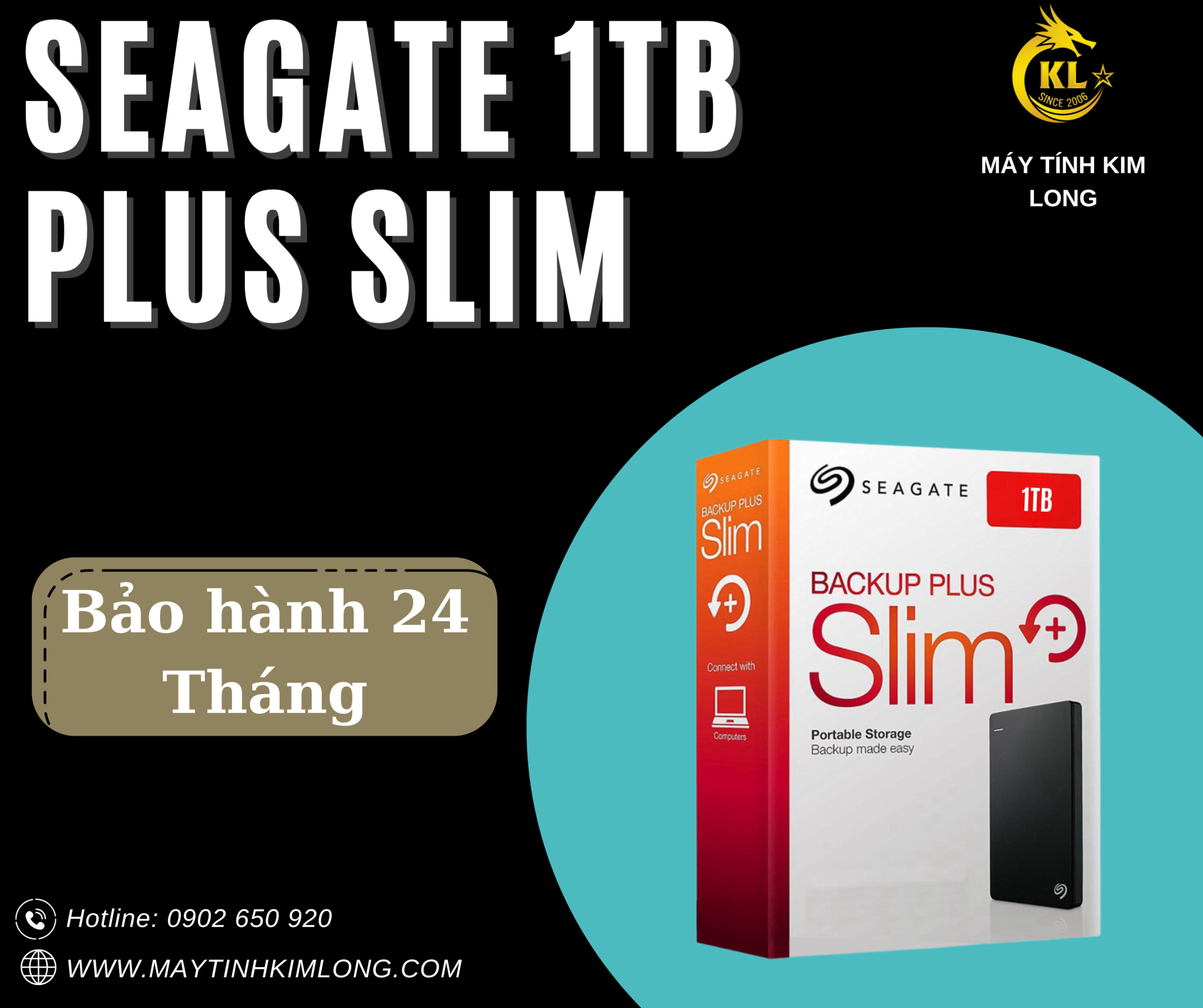 Ổ Cứng Di Động HDD Seagate Backup Plus 1TB SLIM 2.5” USB 3.0